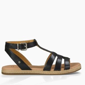 UGG Womens Lanette Sandals Size 8 Black Leather Summer Spring‎ Break Vacation